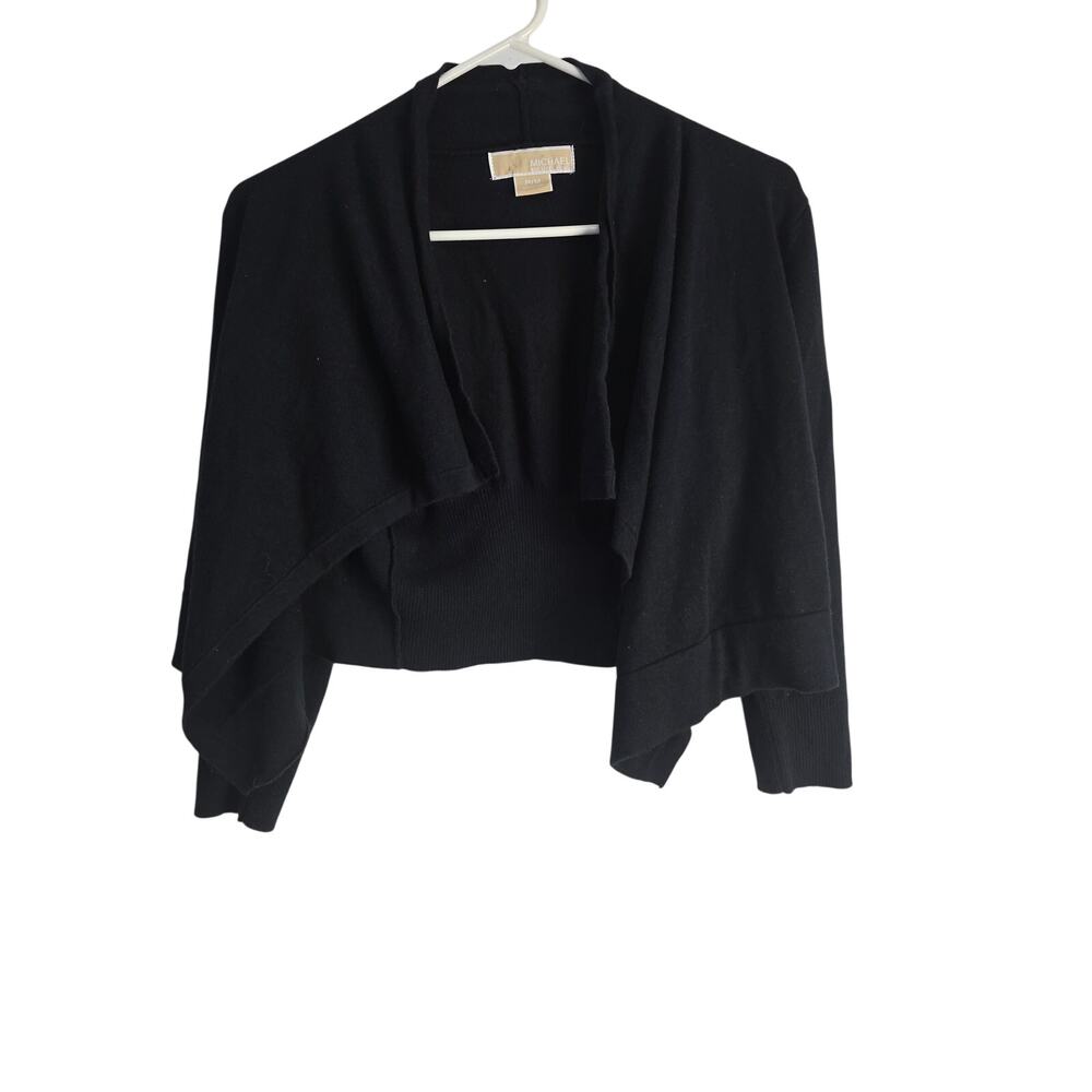 Michael Michael Kors Cropped Sweater Petite M Womens Black Pull On Classic